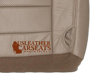 2002-2007 Ford F250 F350 Lariat Driver Bottom Perforated Leather Seat Cover Tan