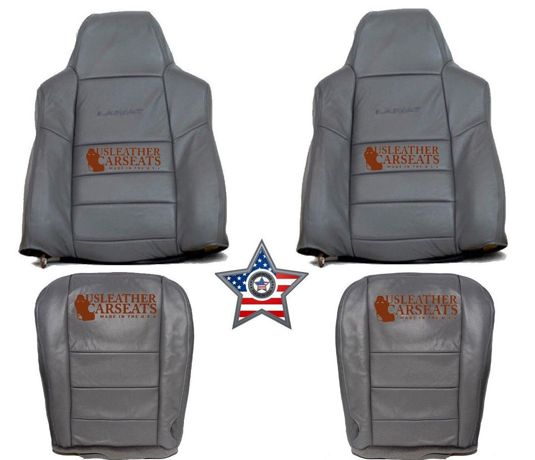 2007 Ford F250 F350 Lariat Driver & Passenger Leather Complete Seat Covers Gray