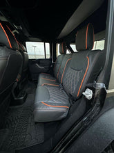 Load image into Gallery viewer, 2014-2017 Fits JEEP WRANGLER JK CUSTOM LEATHER SEAT COVERS BLACK&amp; Orange Diamond