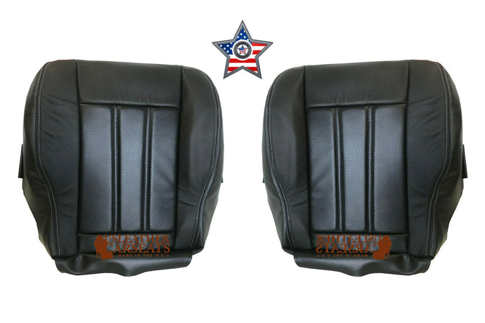 Driver & Passenger Leather Perf Seat Cover Fits 2011 Chrysler Town &Country  Blk