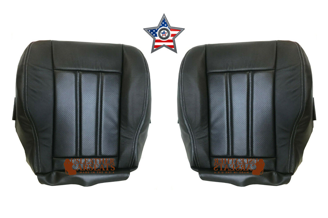 Driver & Passenger Leather Perf Seat Cover Fits 2011 Chrysler Town &Country  Blk