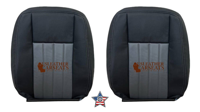 2010 For Dodge Dakota Laramie Driver & Passenger Lean Back Vinyl Seat Cover Gray