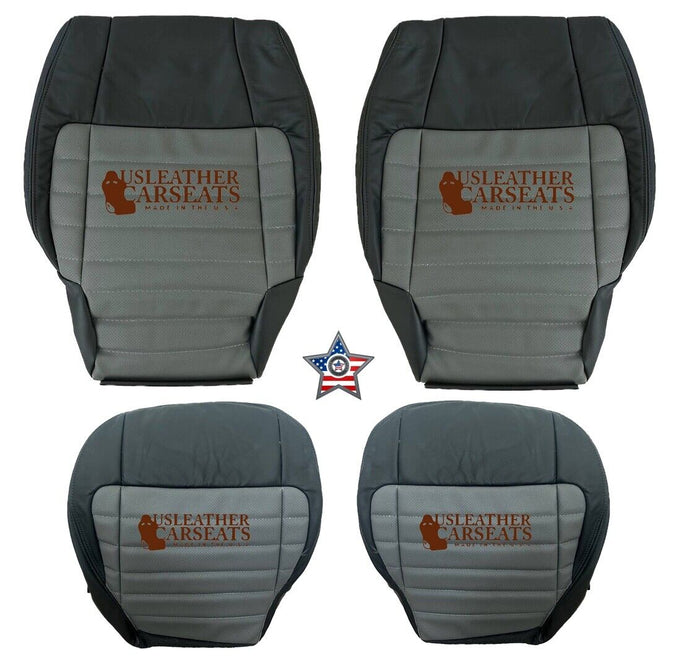 2001 For Harley Davidson Full front 2nd-row Leather/vinyl Seat Cover 2 Tone Gray